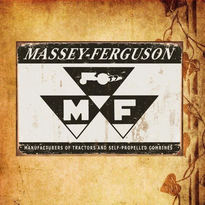 

Классическая картина с логотипом Massey Ferguson, винтажные жестяные знаки, Настенная картина с рамкой, домашний декор, паб
