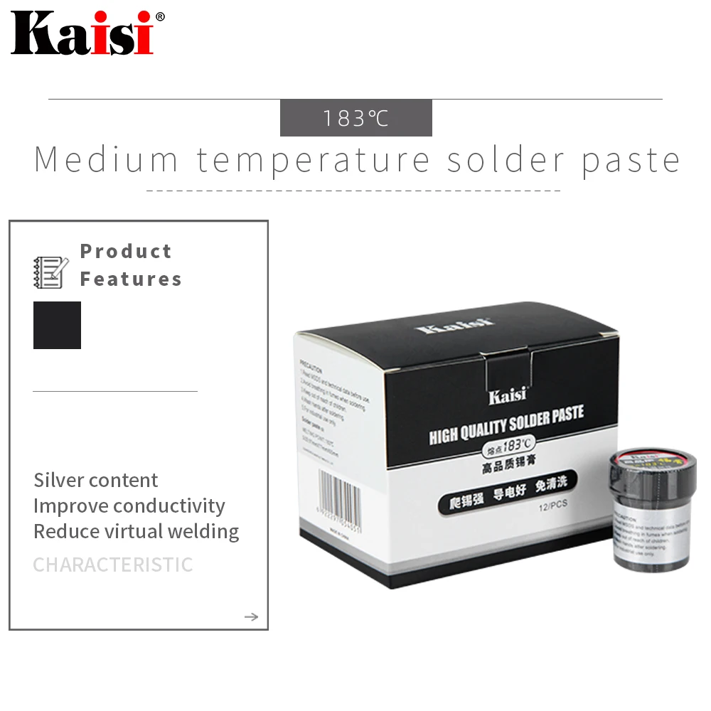 Kaisi High Quality Lead-free solder paste SMT maintenance soldering tin for iPhone BGA 138 183 220 degrees environmental CPU | Инструменты