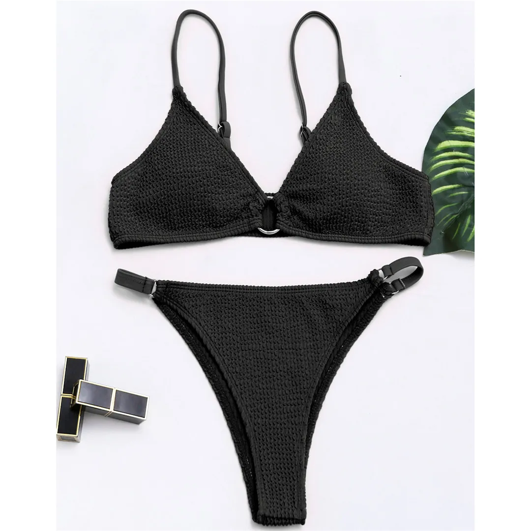 Новинка пикантное бикини со складками и высокими штанинами женская одежда для