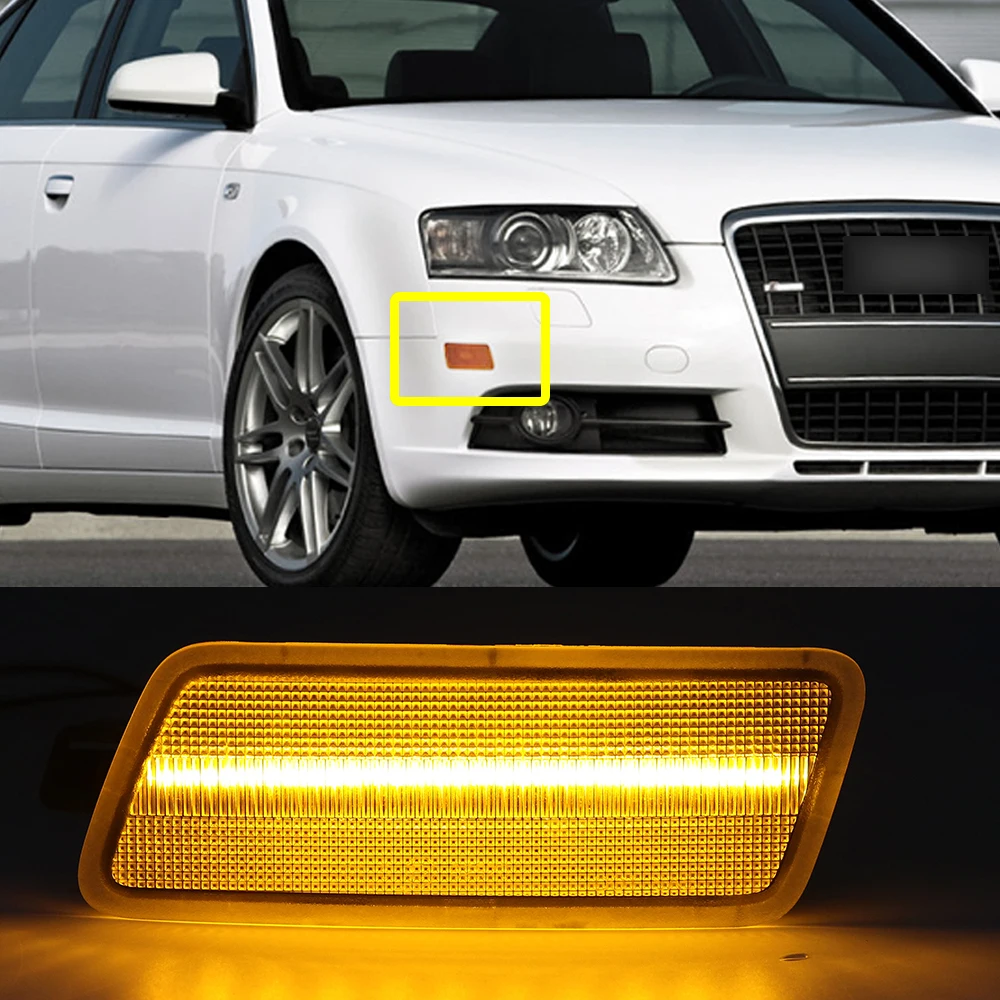2 шт. светильник с прозрачными линзами для AUDI Front A6 C6 2005 2006 2007 2008 2009 2010 2011|Сигнальная