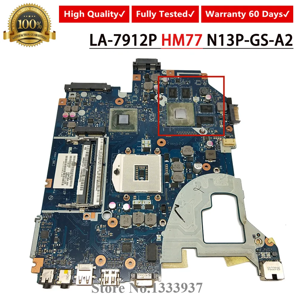 Q5WVH LA 7912P HM77 материнская плата для Acer E1 531 571G V3 571 Материнская ноутбука SLJ8C NBY1X11001