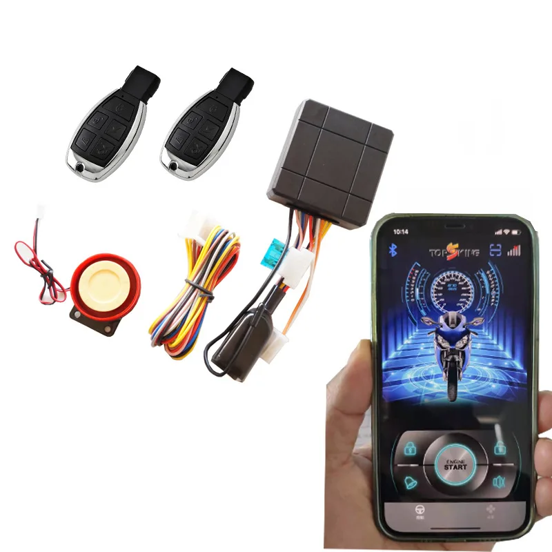 

Intelligent Control Motorcycle Alarm Remote Start Keyless Mobile APP Control System Electric Engine Lock Motorbike Alarm Siren