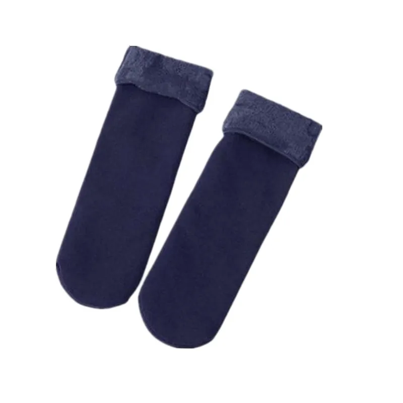 Зимние теплые женские мужские двухслойные флисовые зимние носки унисекс