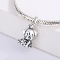 fashion accessories 925 sterling silver animal labrador puppy dog dangle charm bracelet diy jewelry making for original pandora