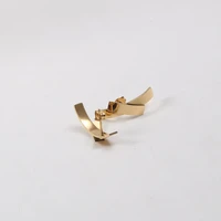 high end pvd plated stainless steel jewelry double slice cross stud earring wholesale for women