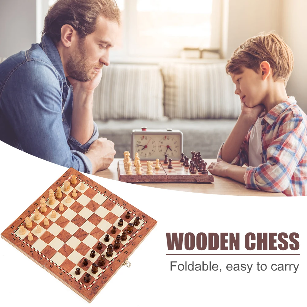 

Деревянные шахматы, нарды шашки деревянные складные шахматы доска домашние путешествия Шахматный набор с шахматной доской 24x24cm