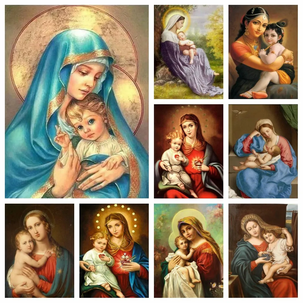 

MomoArt Diamond Painting Woman Diamond Embroidery Religion Icon 5D Needlework Mosaic Rhinestone Picture Cross Stitch Home Decor