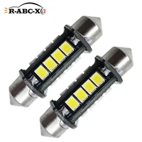 2 pcs 16 2835smd festoon 36mm bulbs for car license plate interior reading light dome map light 12v white replacement 320lm