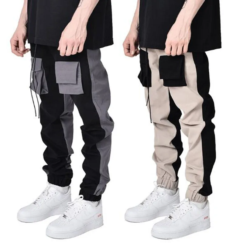 

Cargo Pants Spring Autumn Tide Brand Loose Polyester Tie Feet Straight Sports Casual Trousers Europe And America Men's Clothing