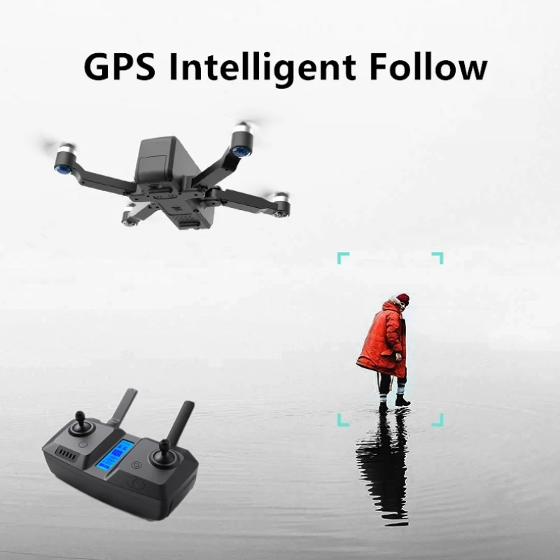Складной бесщеточный Радиоуправляемый квадрокоптер GPS Smart Follow с камерой 4K Pixel FPV и