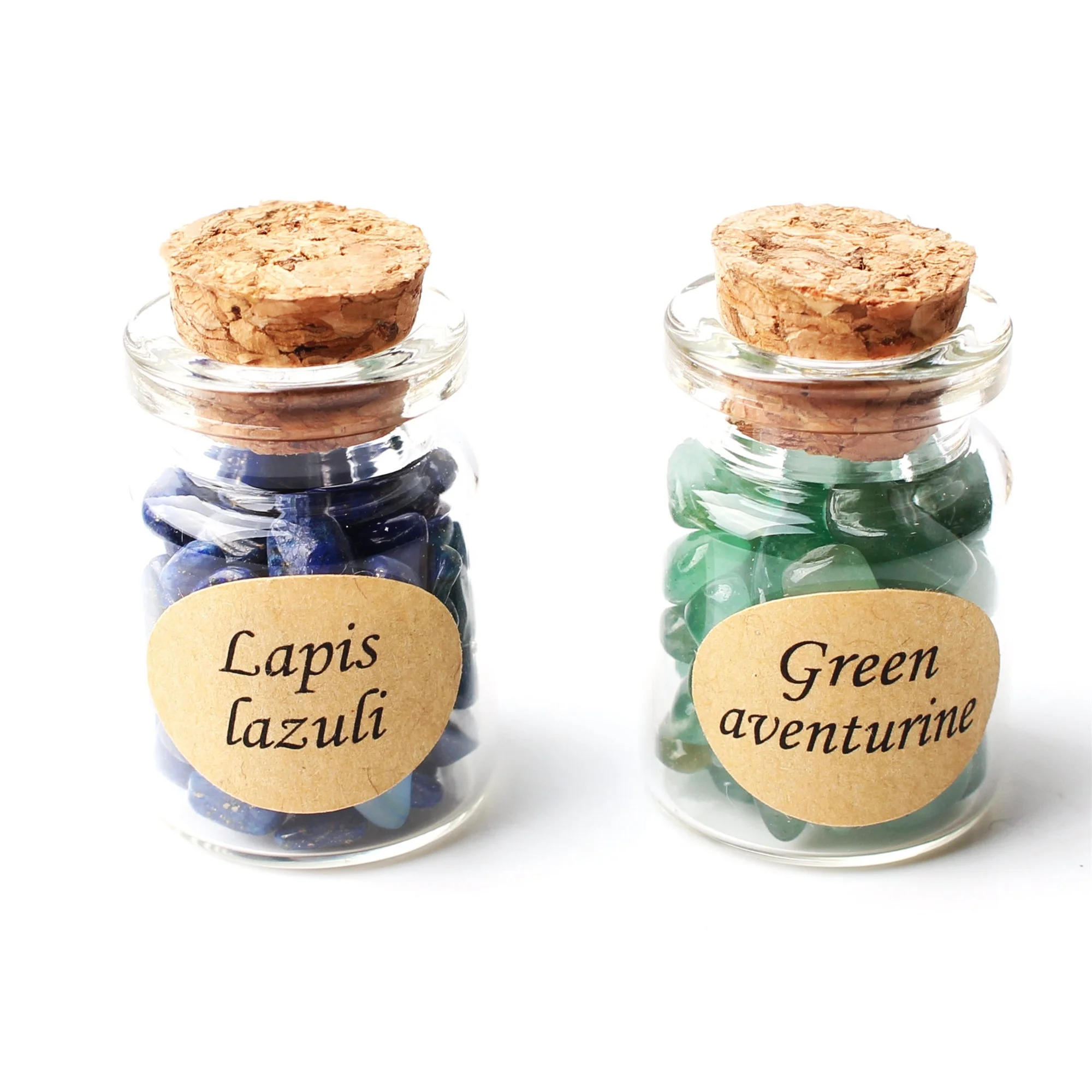 1 шт. стеклянная бутылка с натуральными кристаллами гравия Желая рок чипы упали