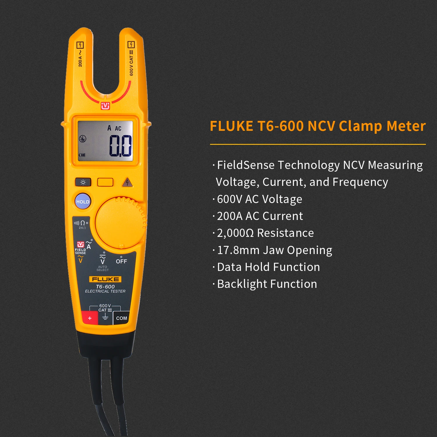 FLUKE T6 600 Токоизмерительные клещи True RMS Электрический тестер Цифровой мультиметр