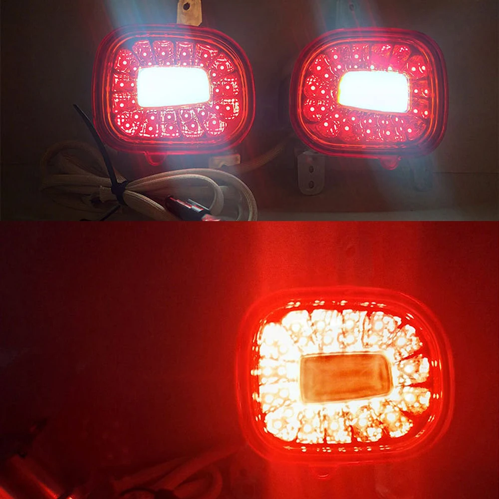 

K-Car LED Red Rear Bumper Reflectors Rear Fog Tail Lamps White Backup Reverse Lights For Jeep Renegade 2015 2016 2017 2018 2019