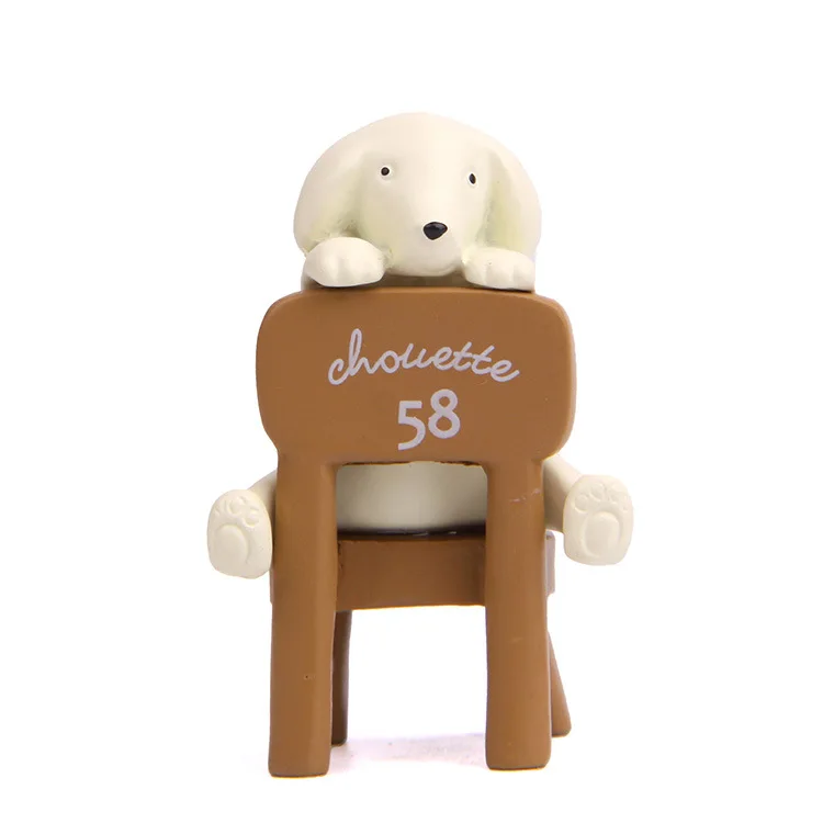 Щенок сидит на стуле Садоводство украшения для суккулентов микро Пейзаж куклы