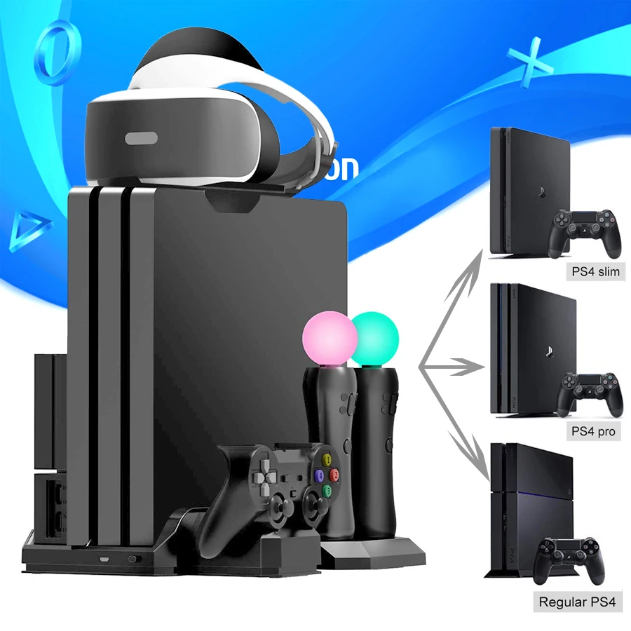 Охлаждающая подставка для PS4 Pro Slim PS VR зарядная док станция контроллеров 3 2 кулера