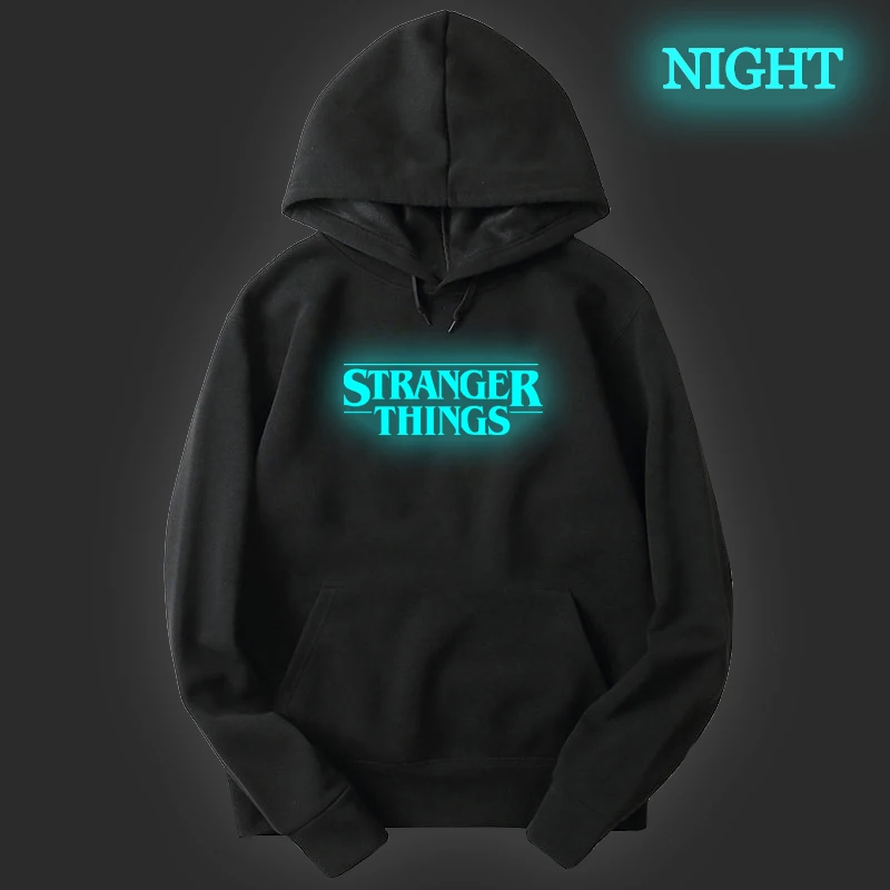 

Hot Sell Hip Hop Pullover Stranger Things Luminous Hoodie men/women Harajuku Sweatshirts Casual Korean Hooded male hoodies