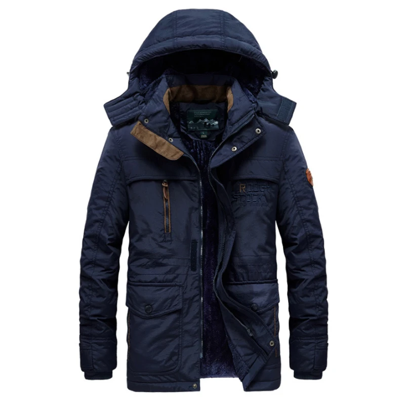 Winter Jacket Men Thicken Fleece Outwear Men Windbreaker Parkas Coat Men Detachable Hoodies Cotton-padded Man Clothing