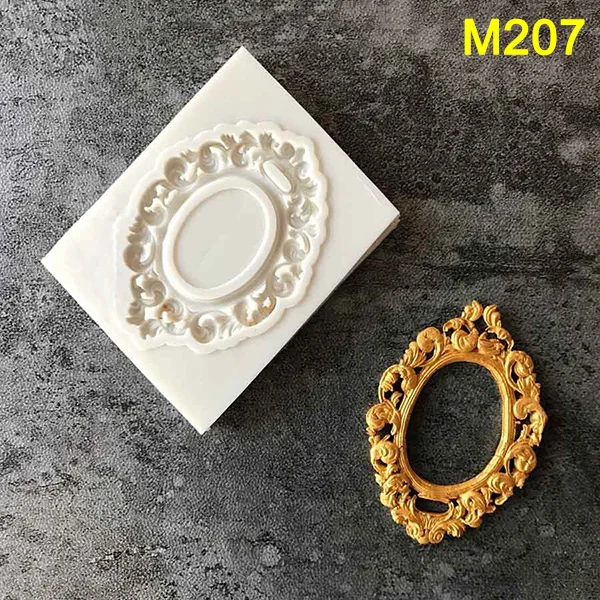 

New Silicone Fondant Mold Retro Carved Frame Style Chocolate Moulds Cake DIY for Baking