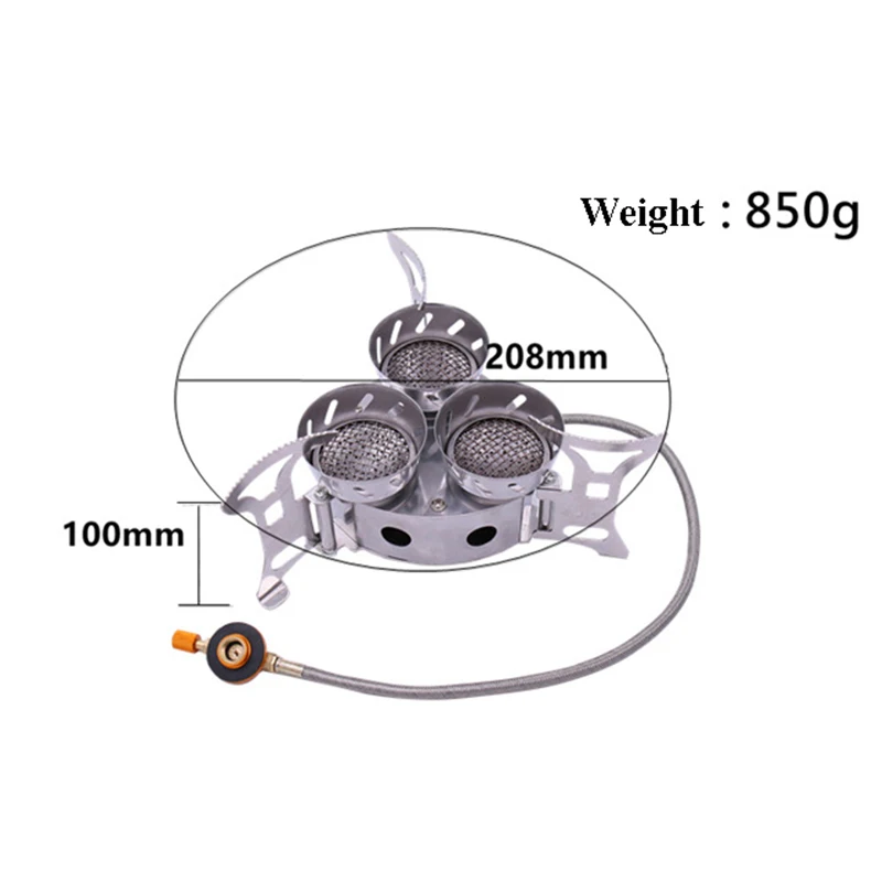 

11000W Three-Core Stove Camping Gas Stoves High Power Furnace End Windproof 3 Heads Outdoor Wild Camp Stove CE Certification