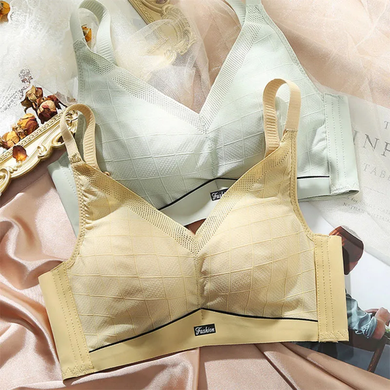 

Sexy Deep V No Steel Ring Small Chest Underwear Gathered Bra Ladies Anti-Sagging Comfortable Tube Top Wrapped Chest Solid Color