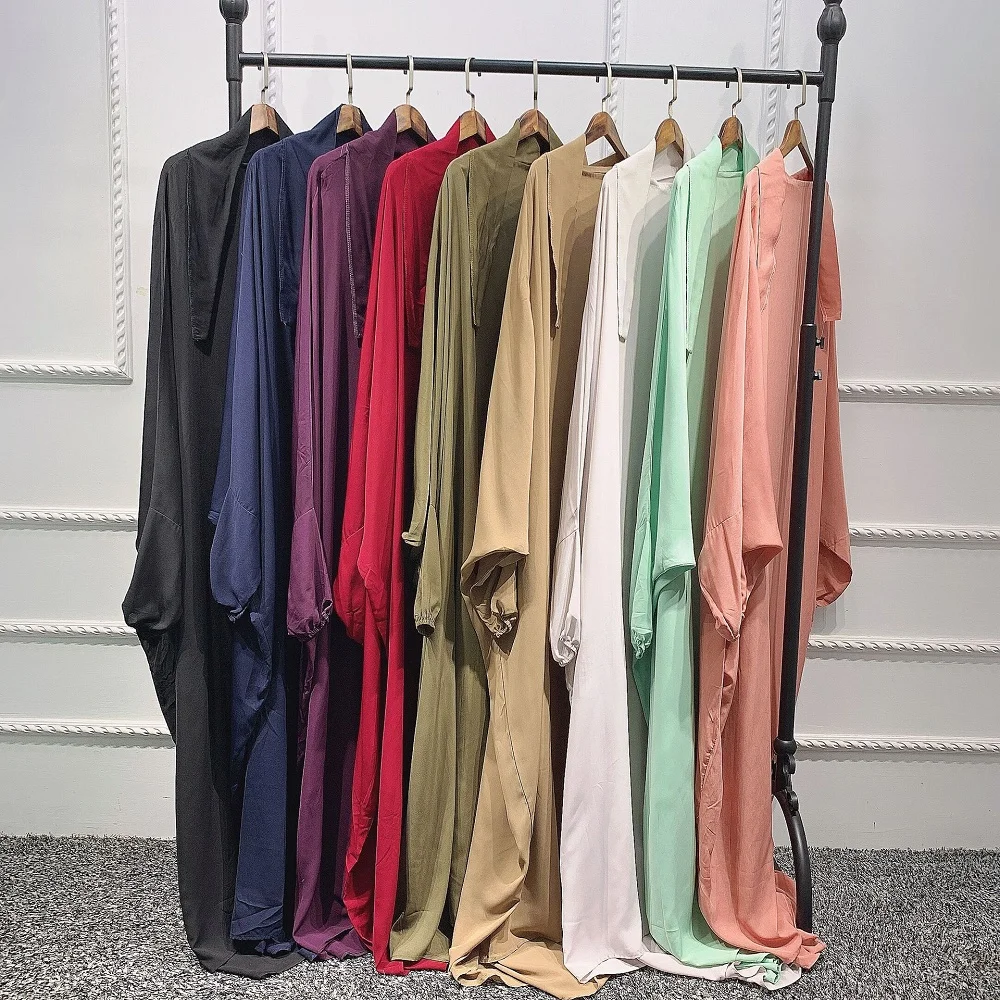 Ramadan Muslim One Piece Khimar Hijab Dress Prayer Garment Jilbab Women Hooded Abaya Full Cover Burqa Modest Dubai Clothes