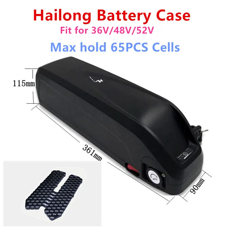 36V 48V 52V Super Capacity Hailong  road bike Battery case  electric Bike Battery plastic housing