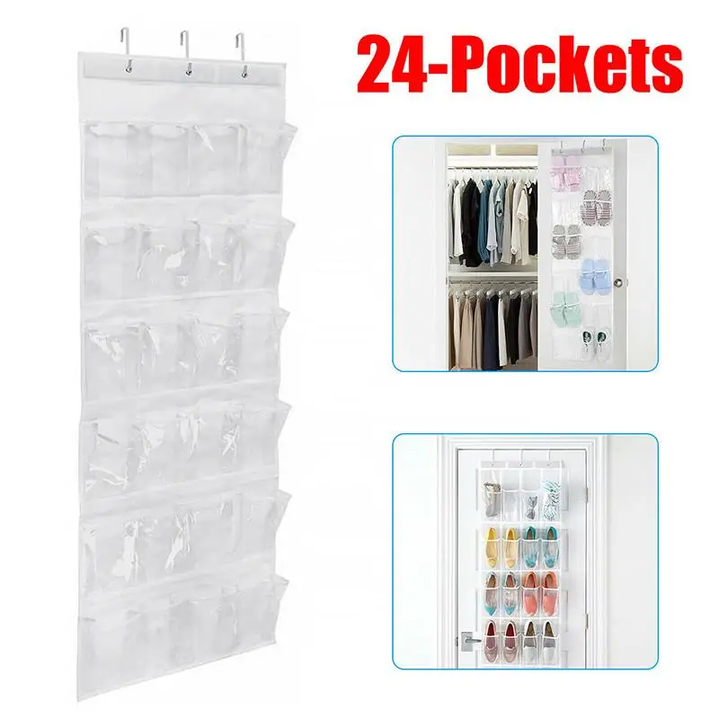 

Newest Useful 24 Pockets Over The Door Behind Shoe Organizer Rack Hanging Organizers Space Saver Rack Hanging Storage Hanger