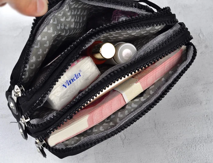 

3 Zippers Lady Purses Women Wallets Brand Clutch Coin Purse Cards Keys Money Bags Canvas Short Woman Girls Wallet Handbags Burse