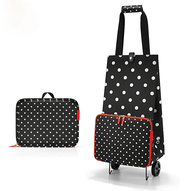 

New Folding Shopping Cart Trolley Bag With Wheels Foldable Shopping Bags Grocery Bags Food Organizer Vegetables Bag Grocery Cart