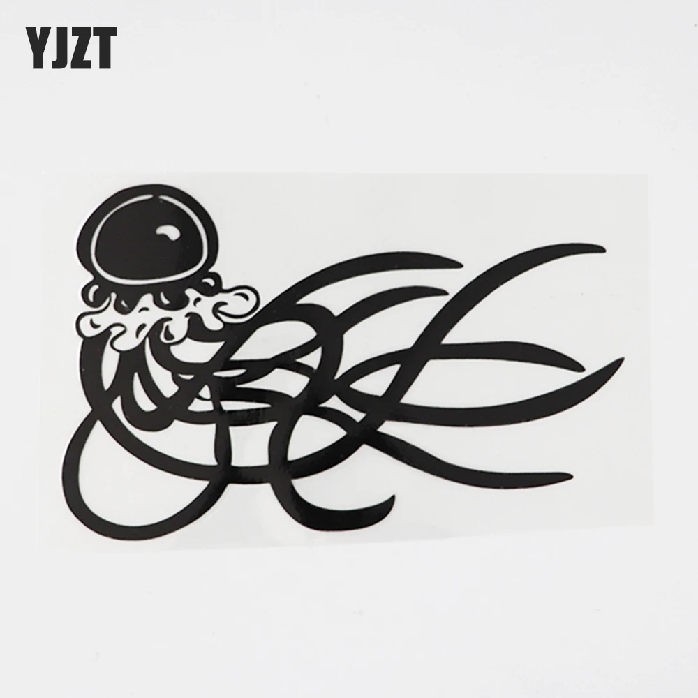 

YJZT 15,5 см × 9,7 см забавные Океаническая Медуза щупальца черного наклейка морской Животные виниловые наклейки на автомобиль 13D-1195