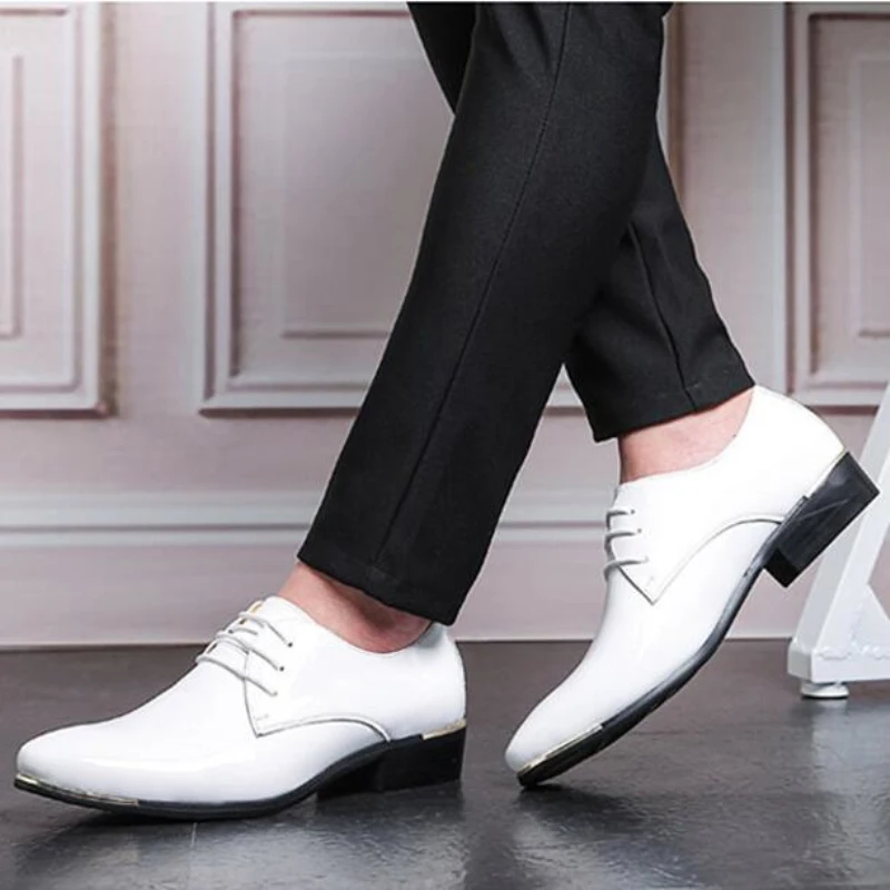 Туфли мужские кожаные формальные оксфорды свадебная обувь большие размеры 48