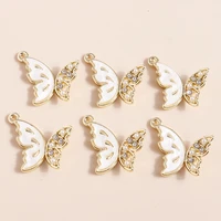 4pcs 20x22mm new exquisite crystal butterfly charms for earrings pendants of necklaces bracelets diy jewelry making accessories