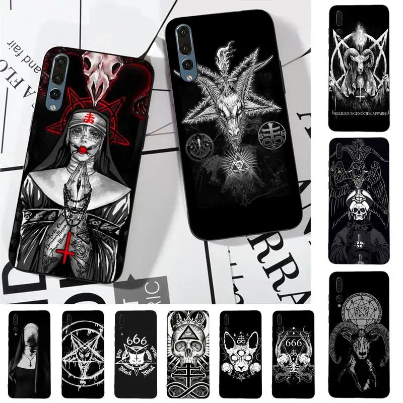 

Pentagram 666 Demonic Satanic Phone Case for Huawei P30 40 20 10 8 9 lite pro plus Psmart2019
