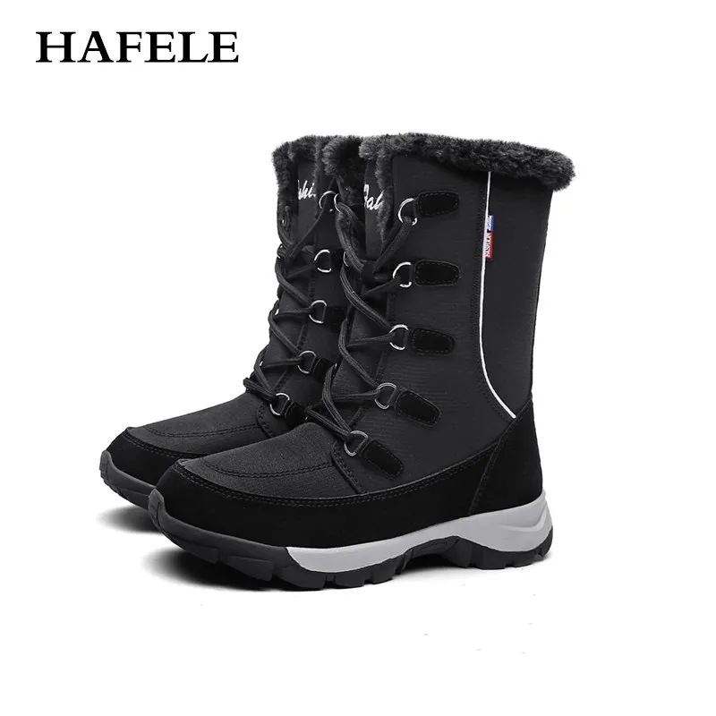 Новинка 2019 года женские ботинки зимние цилиндрической формы водонепроницаемые