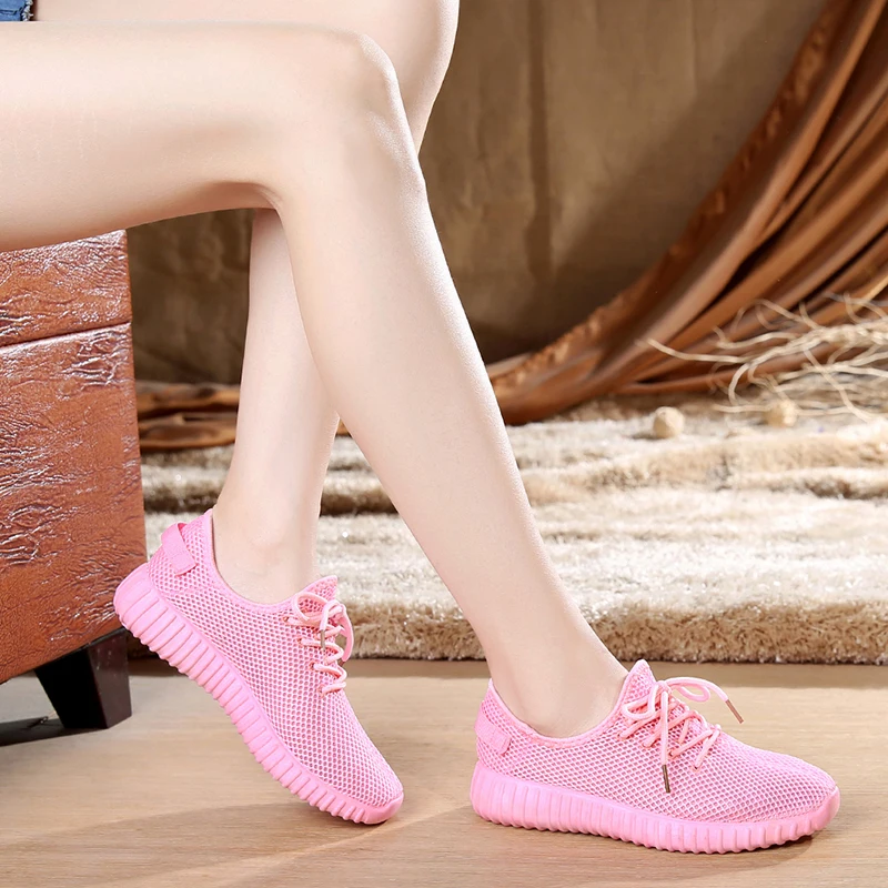 

2021 New Women's Vulcanize Shoes Flat Mesh Sports Walking Shoes Women Lace Up Casual Running Shoes Summer Breathable Sneakers456