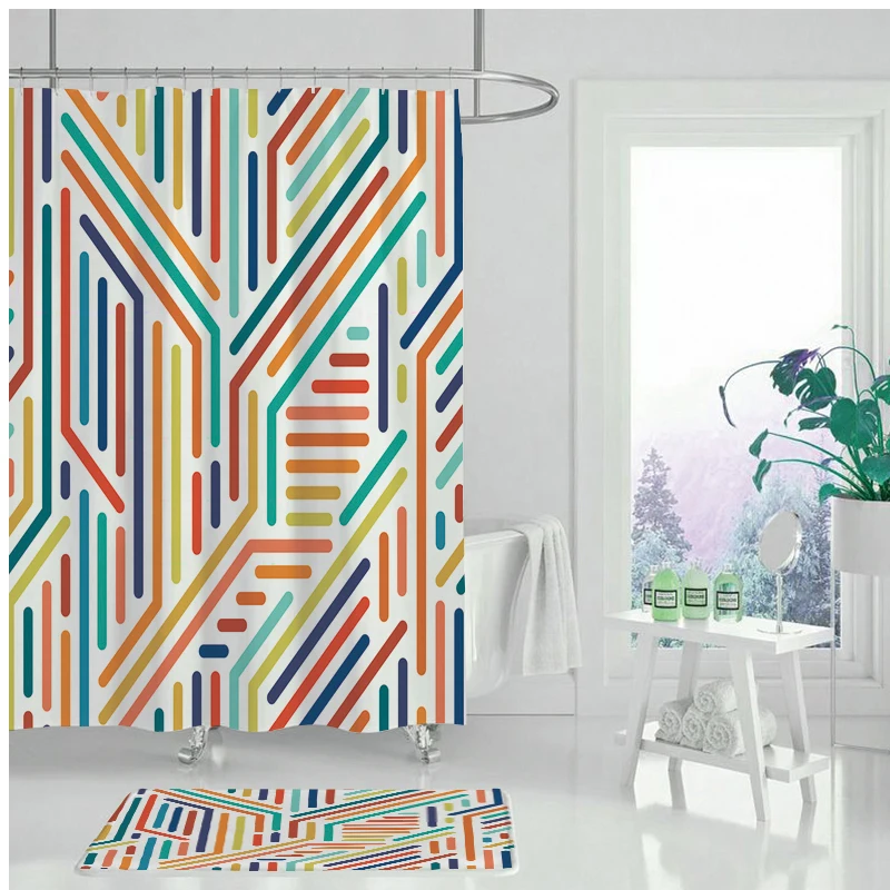 

Funny Stick Figure Printables Shower Curtain Carpet Cover Toilet Cover Bath Mat Mat Home Decor