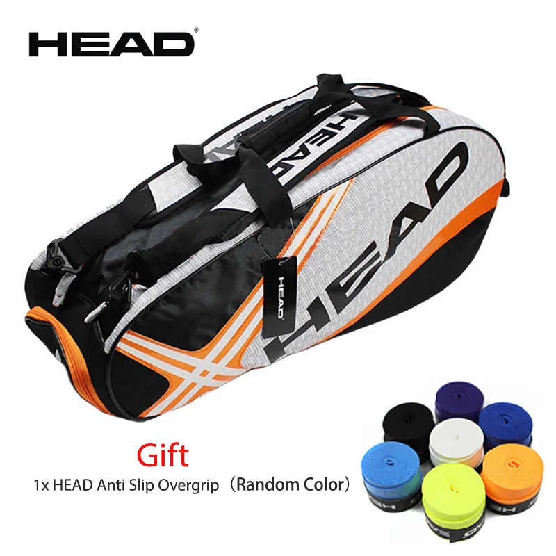 

HEAD Tennis Rackets Bag Large Capacity 6-9 Tennis Backpack Badminton Gymbag Squash Racquet Bag With Separated Shoes Bag 73*23*30