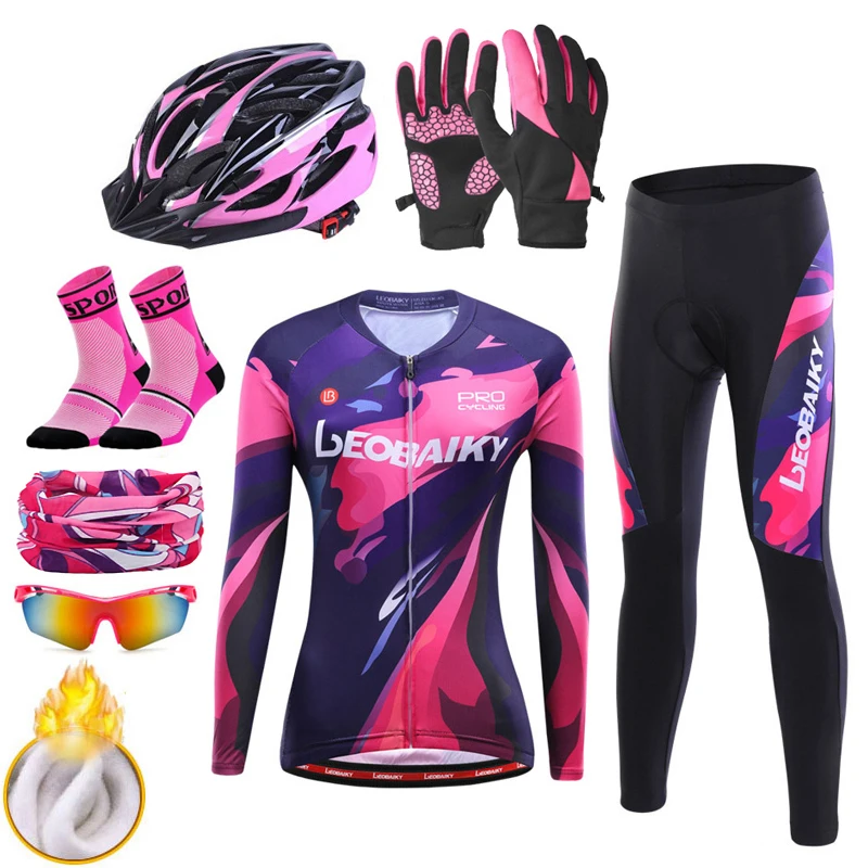 Утепленная флисовая одежда для велоспорта женский костюм горного и шоссейного