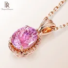 Женское кольцо овальной формы, из серебра 925 пробы, розовое золото ожерелье с подвеской из турмалина пробы