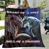 blanket sofa bed blanket animal super soft warmth wolf dragon and tiger elements 3d printing blanket fleece blanket
