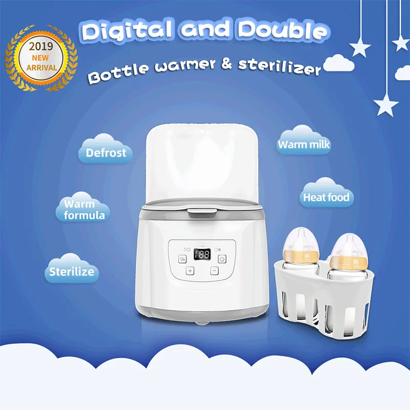 

Baby Bottle Warmer Sterilizer Double Bottle Warmer Breast Milk LCD Display Accurate Temperature Control Sterilizers Baby Feeding