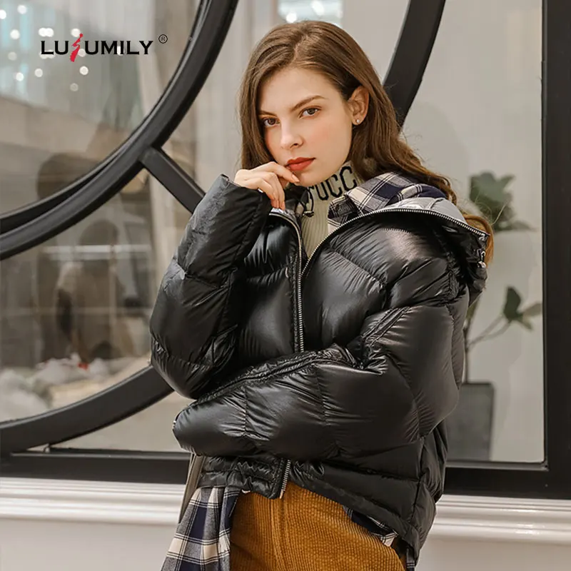 Новое поступление 2020 двухсторонняя одежда Lusumily женские зимние пуховики