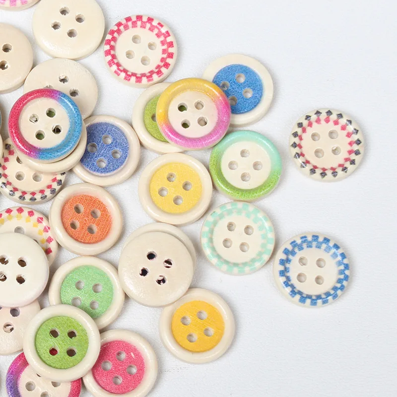 

Jiwuo 50 pcs/lot Color Buttons Round Wooden Buttons Handmade Craft DIY Clothing Baby Children's Apparel Accessories Hot Sale