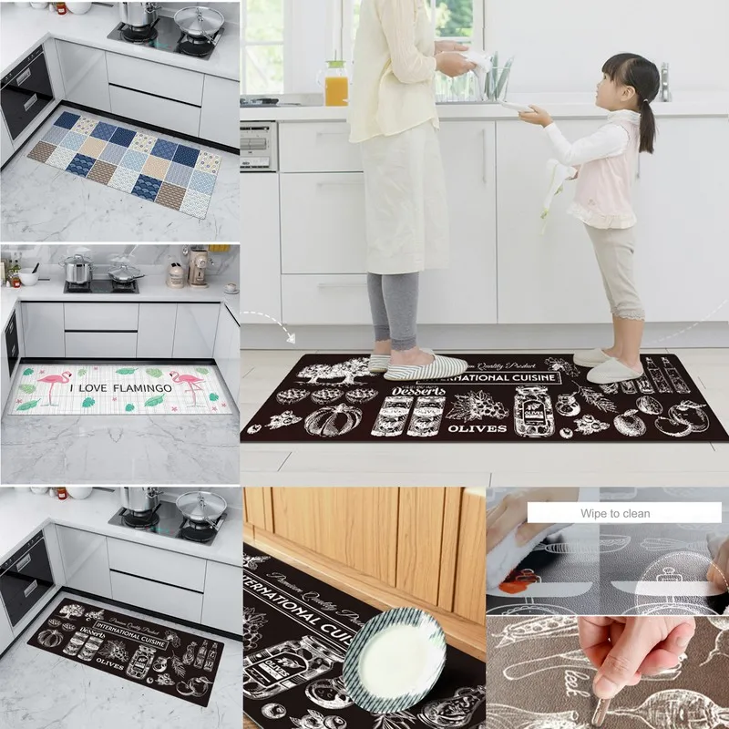 Противоскользящий коврик для ванной комнаты ПВХ входной двери кухни туалета