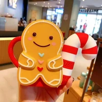 creative cute personality gingerbread man mug ceramic coffee cup with tea leaking gingerbread mug to send friends christmas gift