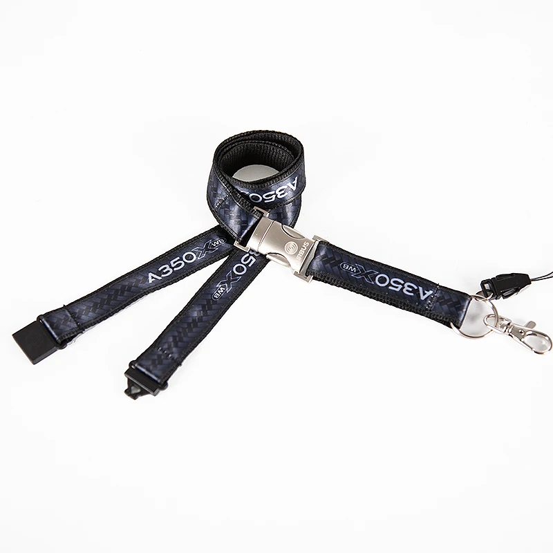 Черный шнурок с металлической пряжкой для самолета удостоверения личности |