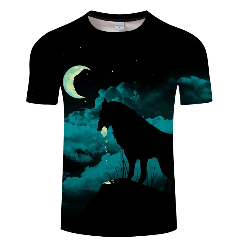 Новая модная 3D Футболка с принтом волка мужская и женская уличная футболка