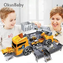 Новая креативная детская игрушка Автостоянка DIY сборка пожарный грузовик для спасения инженерный Комплект Детская коллекционная машинка Модель