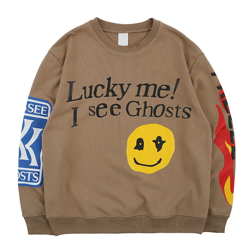 Толстовки с капюшоном Lucky Me I See Ghosts для мужчин 2019 хип хоп буквенным принтом