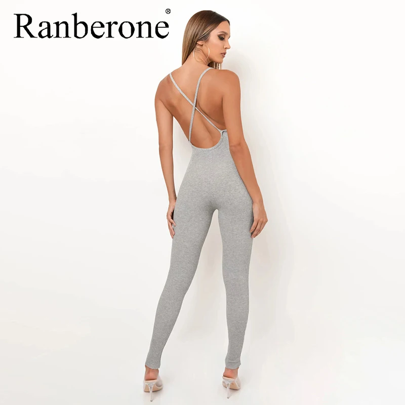 Женский сексуальный комбинезон Ranberone спортивный костюм для йоги без рукавов с